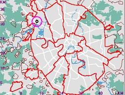 Карта - навигатор, расположение почтового отделения  на карте Москвы