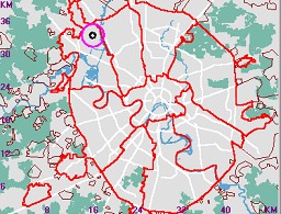 Карта - навигатор, расположение почтового отделения  на карте Москвы