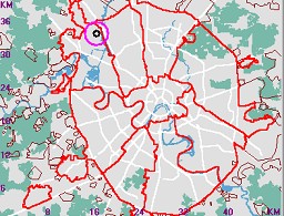 Карта - навигатор, расположение почтового отделения  на карте Москвы