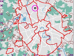 Карта - навигатор, расположение почтового отделения  на карте Москвы