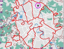 Карта - навигатор, расположение почтового отделения  на карте Москвы