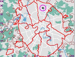 Карта - навигатор, расположение почтового отделения  на карте Москвы