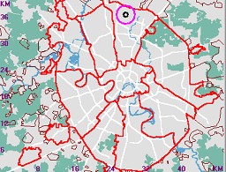 Карта - навигатор, расположение почтового отделения  на карте Москвы