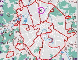 Карта - навигатор, расположение почтового отделения  на карте Москвы