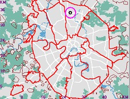 Карта - навигатор, расположение почтового отделения  на карте Москвы