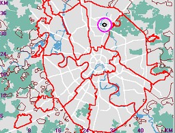 Карта - навигатор, расположение почтового отделения  на карте Москвы